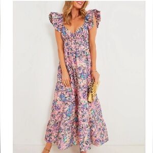 Tuckernuck Hyacinth House Floral Sheridan Maxi Dress M